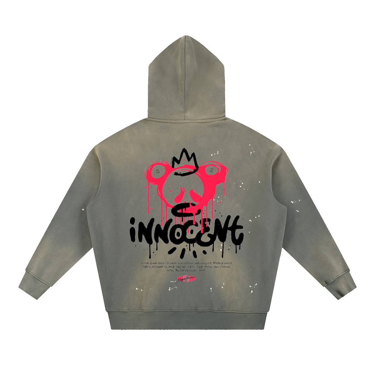 Innocent RB-Vintage Washed Frayed Fleece Hoodie