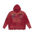 Jesus Saves- Unisex Distressed Full Zip Sweater