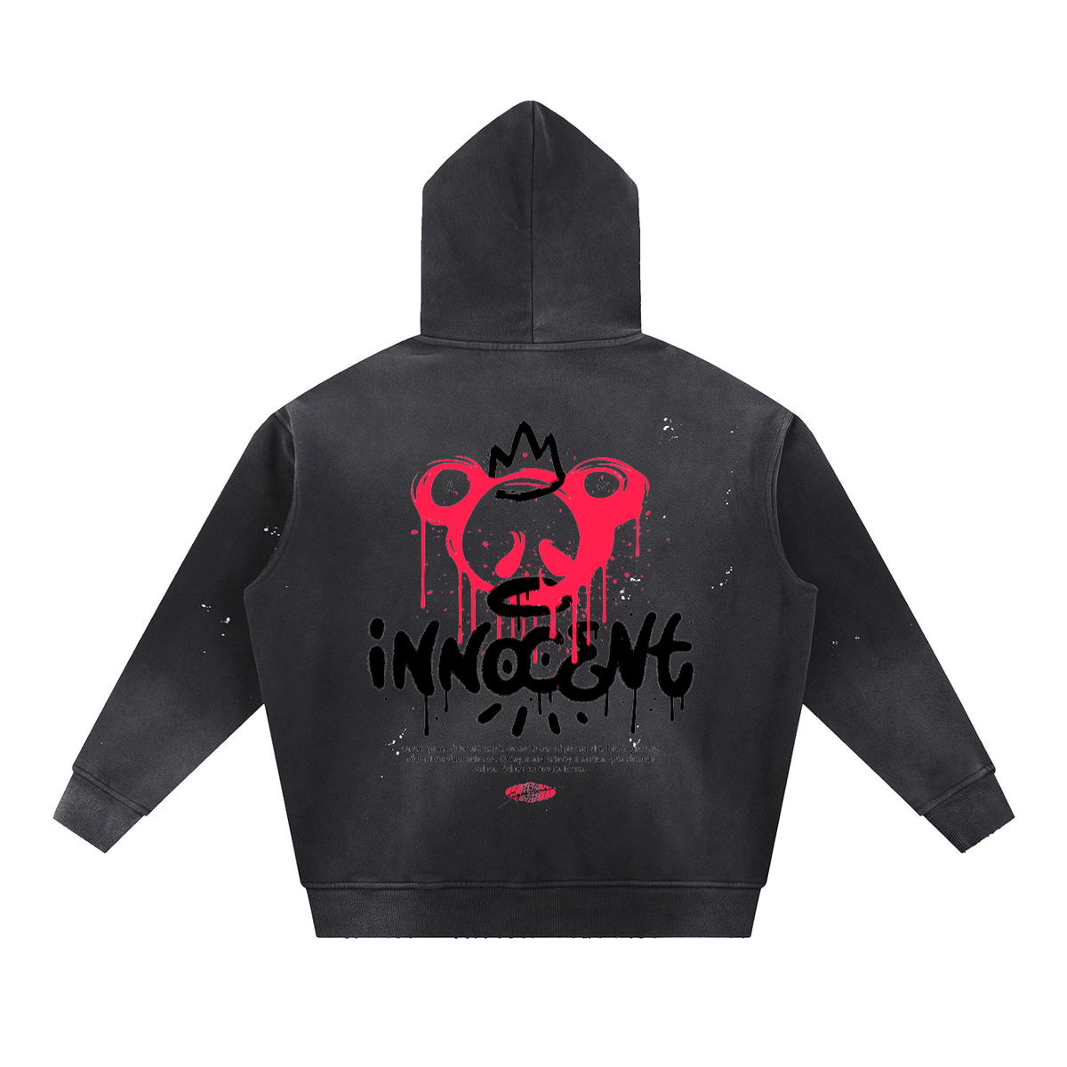 Innocent RB-Vintage Washed Frayed Fleece Hoodie